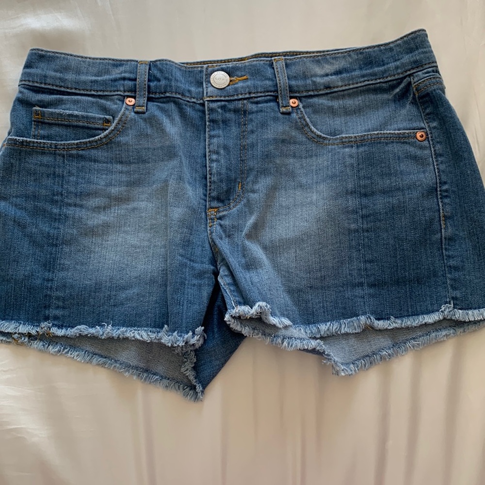 blue jean shorts from loft by ann taylor